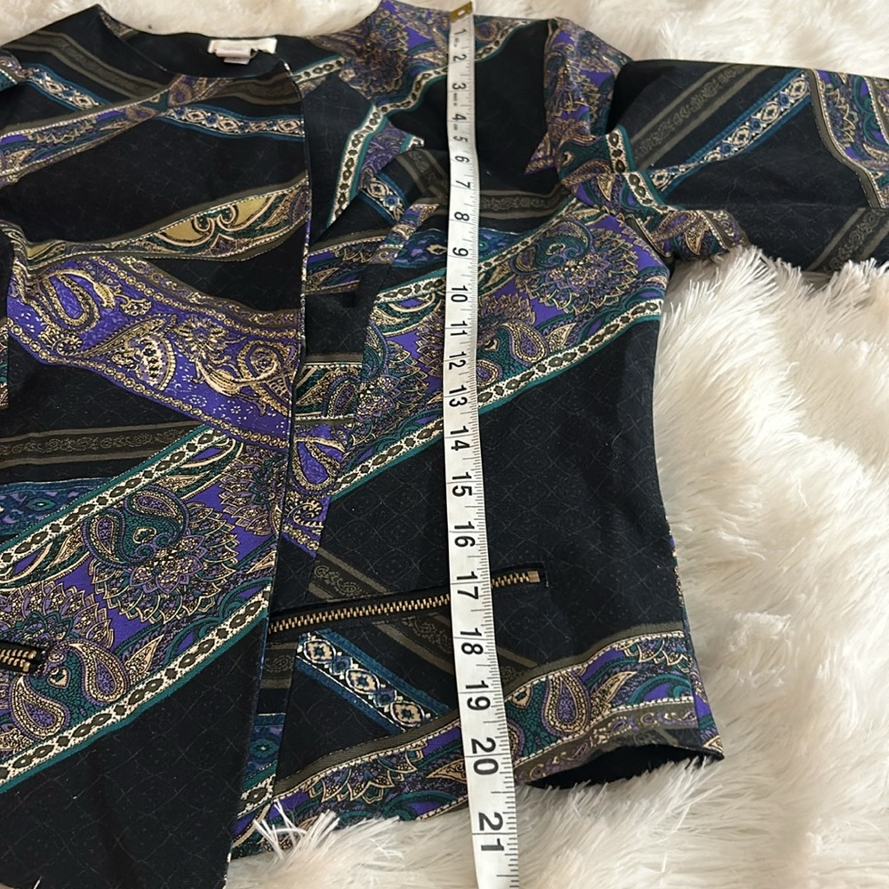 Black Geometric Patterned Blazer - image 7